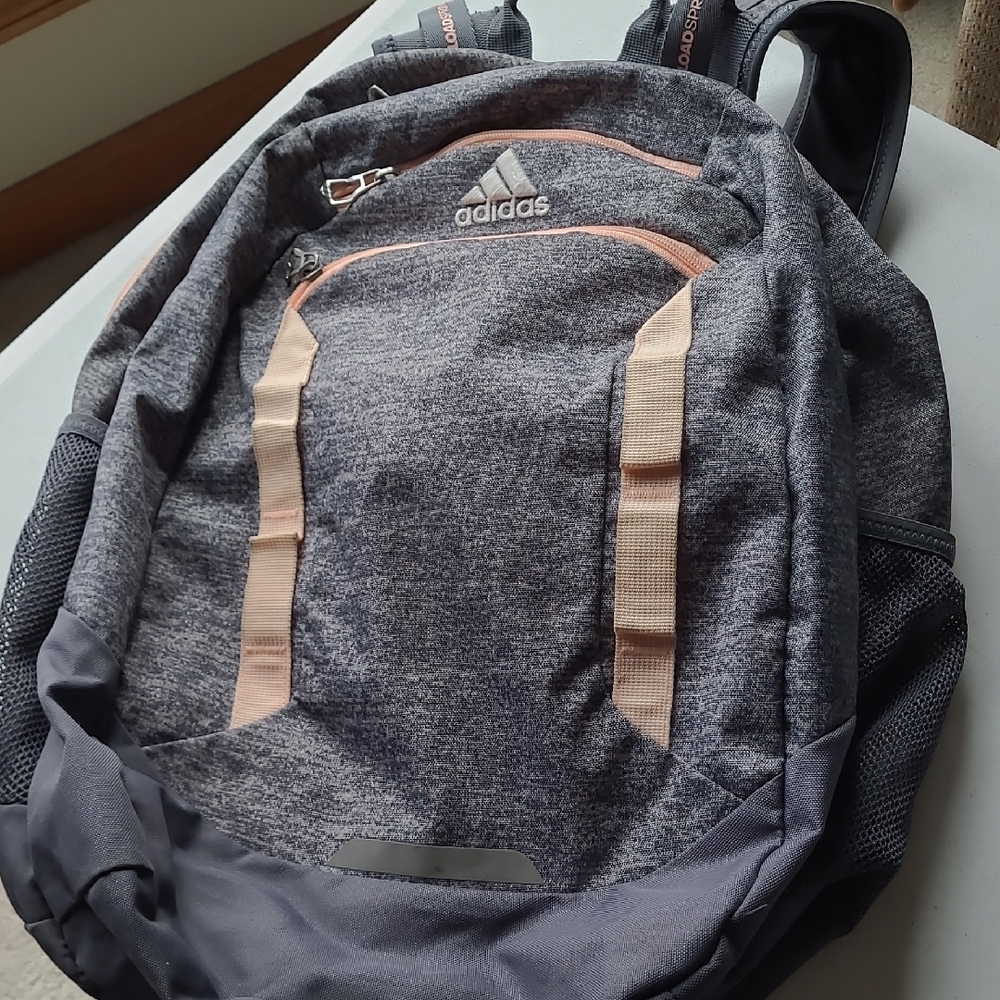 Adidas Gray and Pink Backpack
